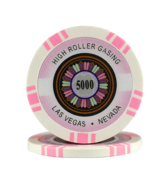 High Roller chip pink (5000), roll of 25